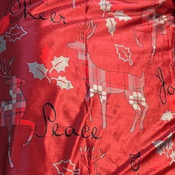 ⭐️FINAL STOCK⭐️Red Reindeer Faux Fur Sherpa - Picture 3 of 4